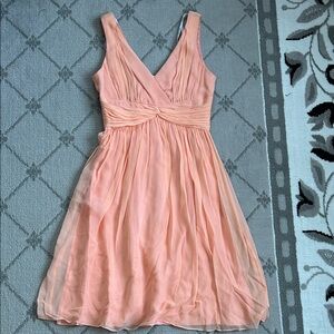 Donna Morgan Peach Sleeveless Silk Mini Dress